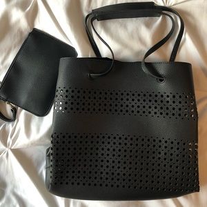 Black bag with wallet